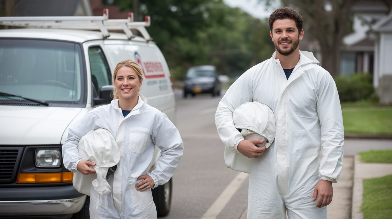 Mold Greensboro technicians on a service call in Greensboro, NC